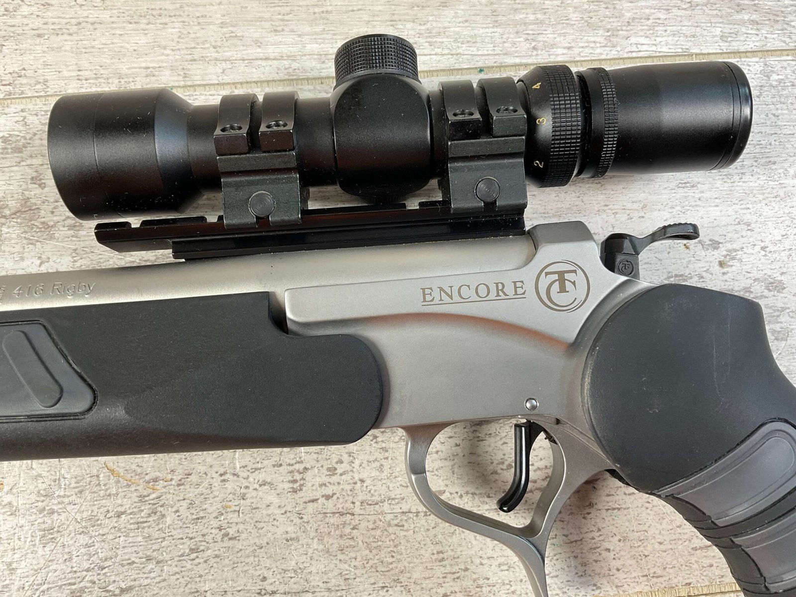 THOMPSON CENTER ENCORE 416 RIGBY SINGLE SHOT BREAK ACTION RIFLE ...