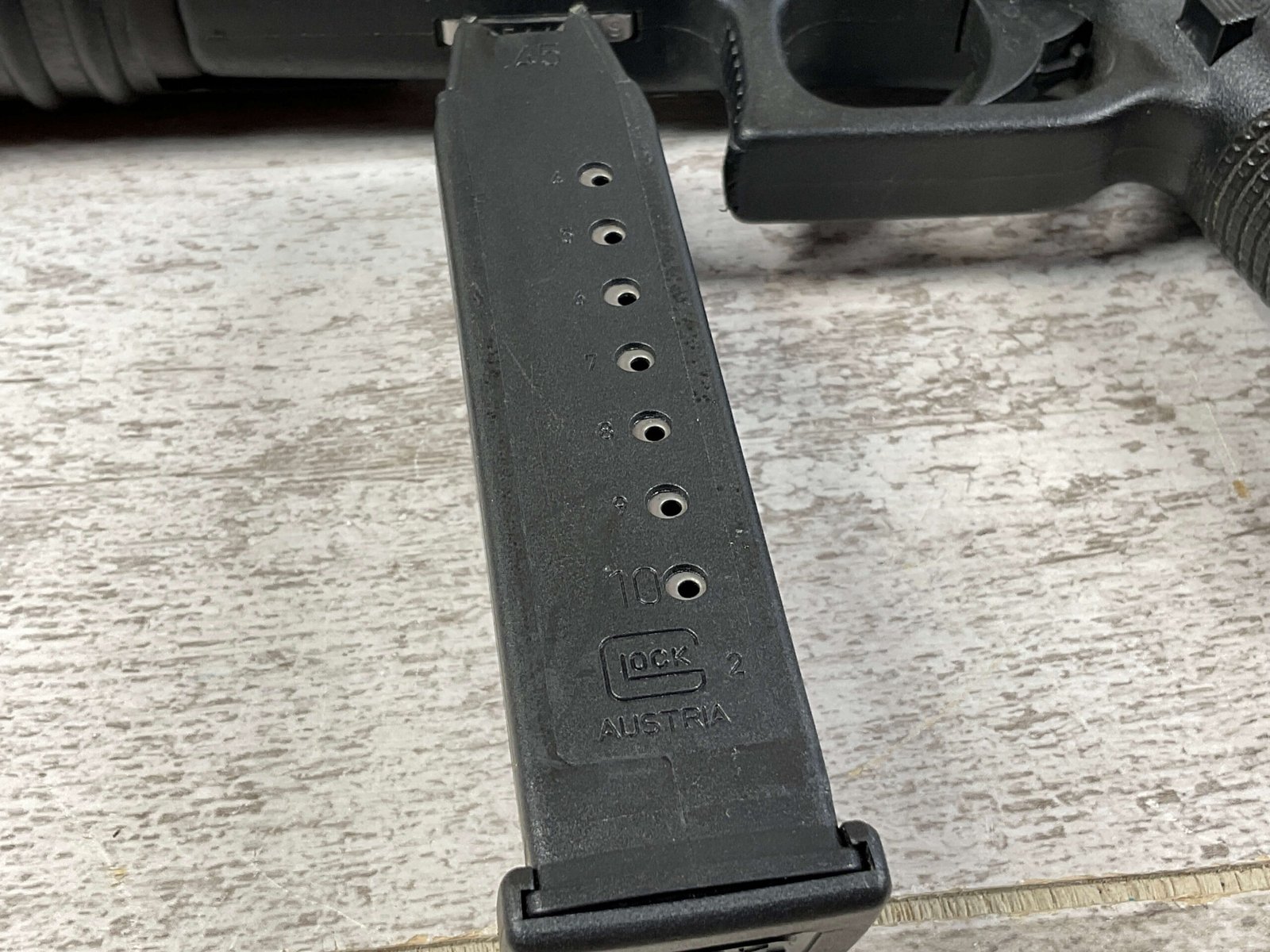 GLOCK MODEL 21 .45 ACP SEMI AUTO TACTICAL RIFLE/PISTOL, JAMES EARL