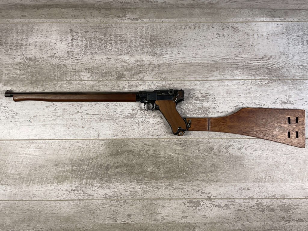 ERFURT LUGER P08 1920 9MM CARBINE SEMI AUTO PISTOL, JAMES EARL JONES COLLECTION, C&R FFL #5-10711-PF