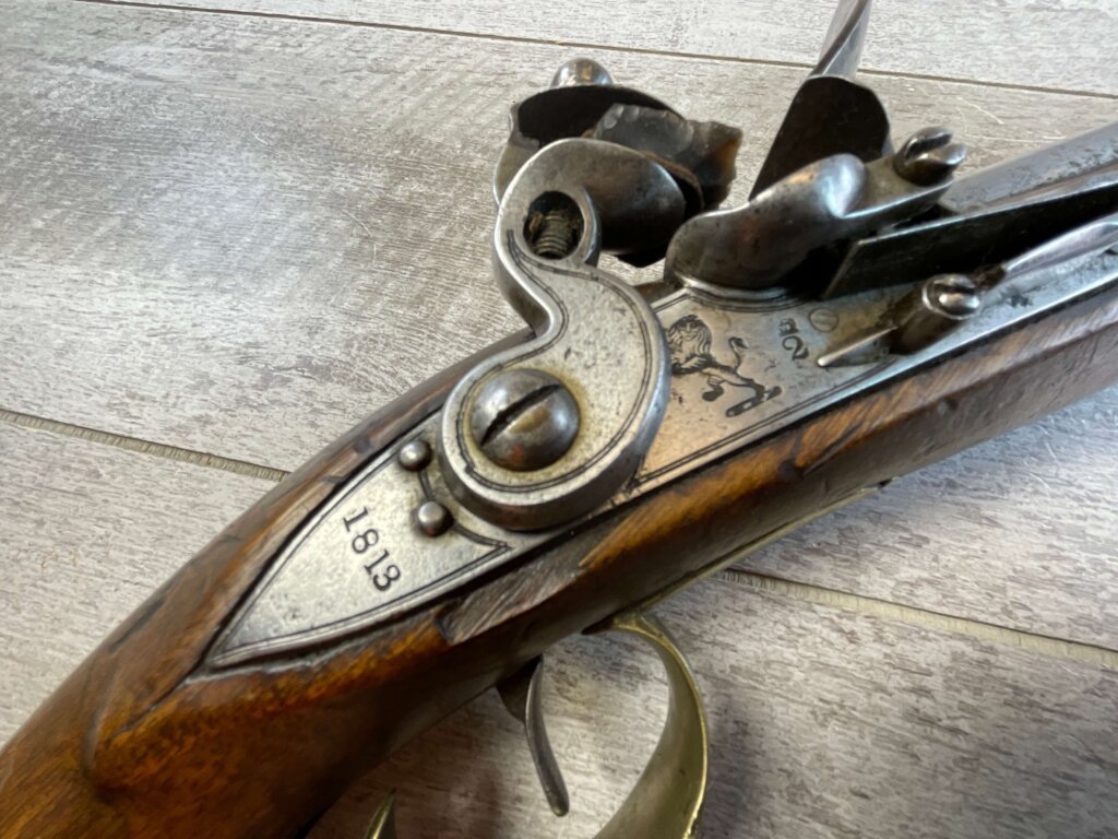 EAST INDIA CO. 1813 FLINTLOCK .69 CAL PISTOL, ANTIQUE #5-05965-AG