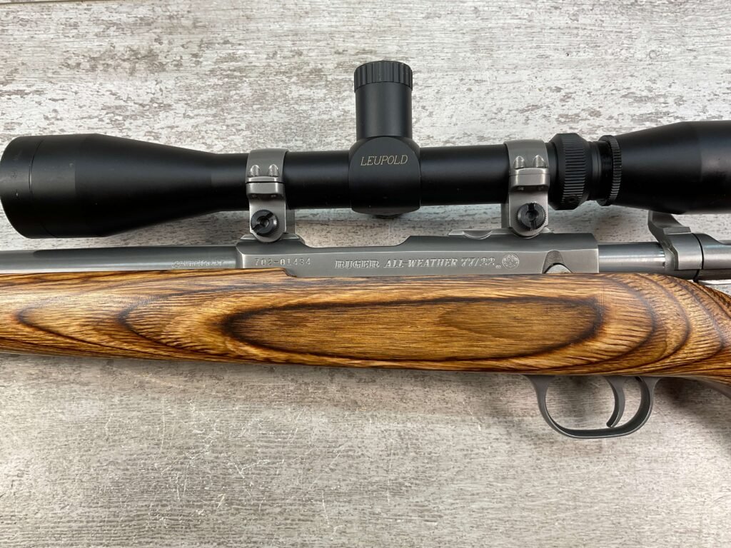 RUGER ALL WEATHER 77/22 .22WIN MAG R.F. BOLT ACTION RIFLE, MINTY #5-09503