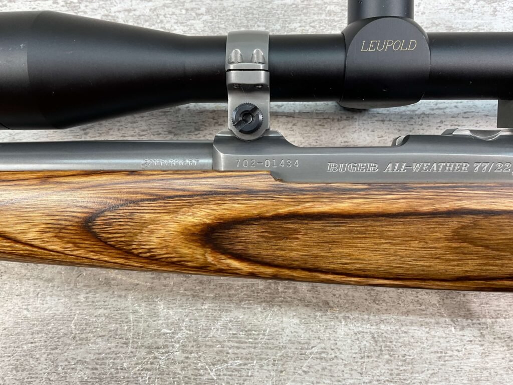 RUGER ALL WEATHER 77/22 .22WIN MAG R.F. BOLT ACTION RIFLE, MINTY #5-09503