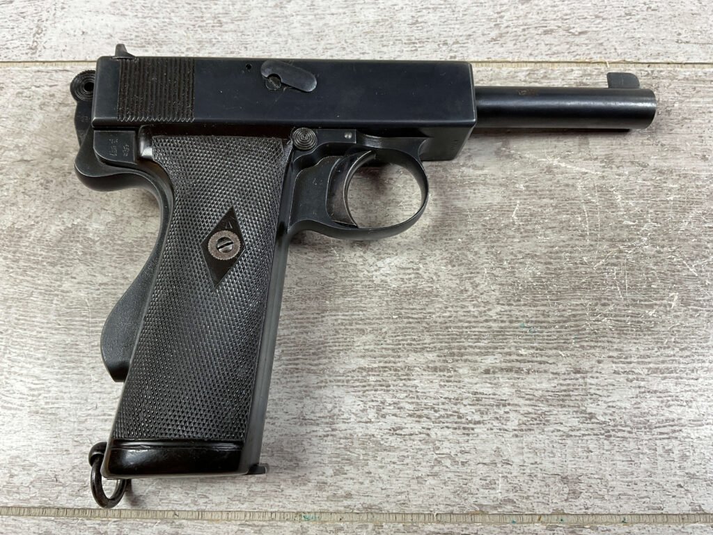 WEBLEY & SCOTT MK1 .44 SELF LOADING SEMI AUTO PISTOL, JAMES EARL JONES COLLECTION #5-10740