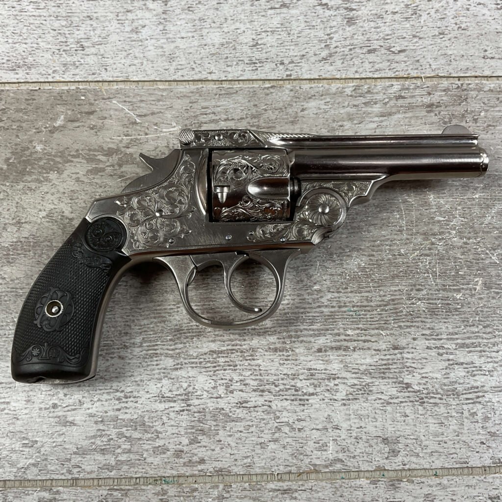 IVER JOHNSON .38 BREAK TOP NICKLE & ENGRAVED REVOLVER, JAMES EARL JONES COLLECTION #5-10734