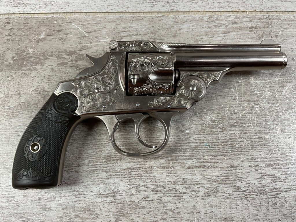 IVER JOHNSON .38 BREAK TOP NICKLE & ENGRAVED REVOLVER, JAMES EARL JONES COLLECTION #5-10734