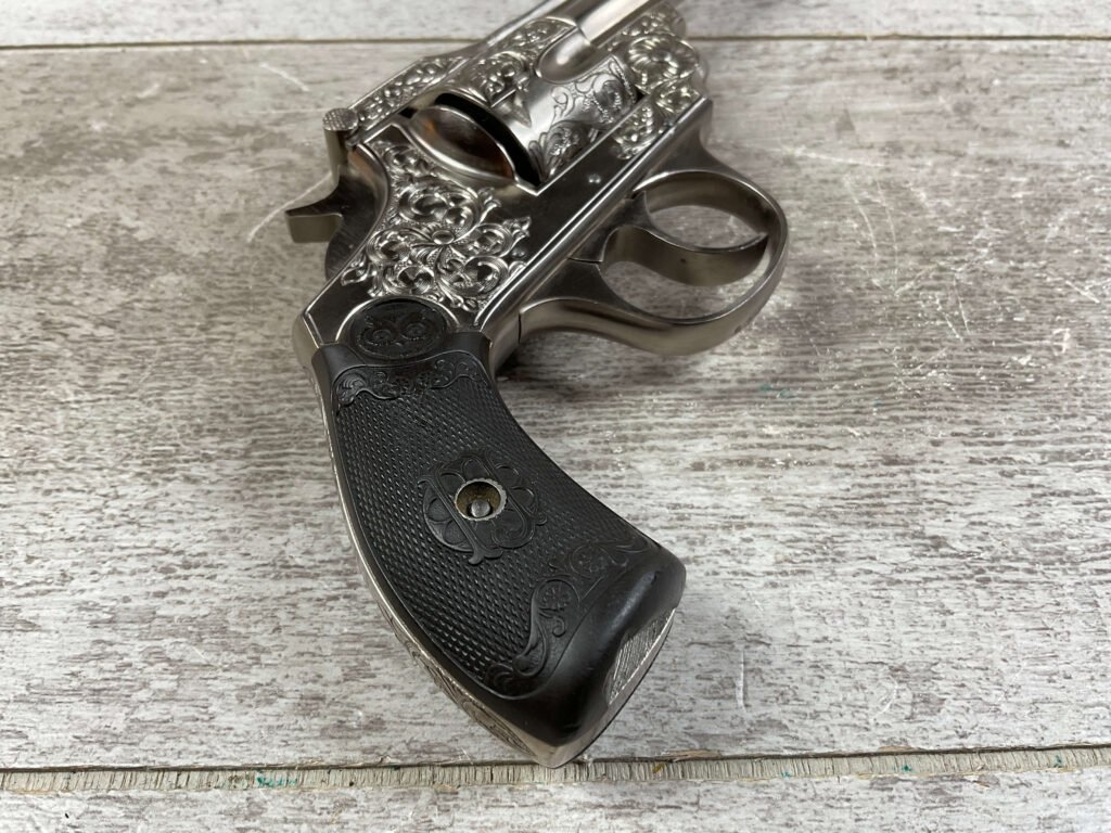 IVER JOHNSON .38 BREAK TOP NICKLE & ENGRAVED REVOLVER, JAMES EARL JONES COLLECTION #5-10734