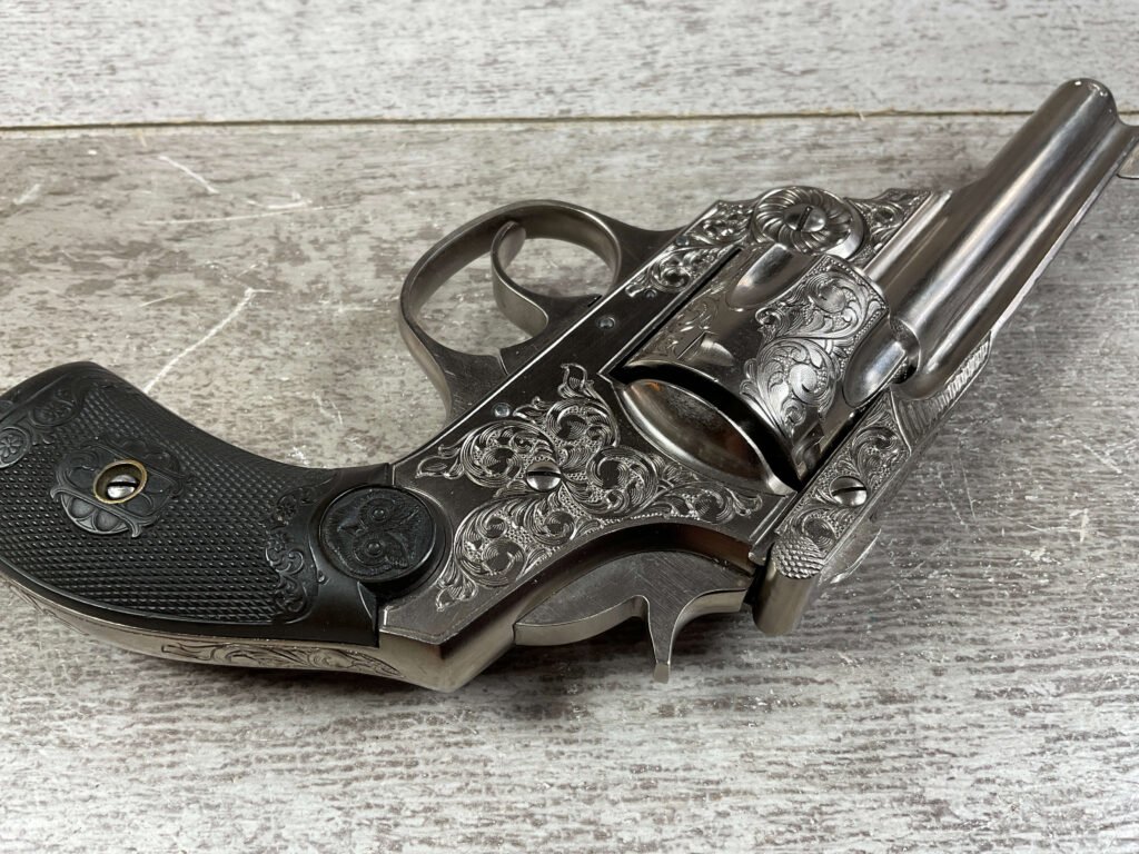IVER JOHNSON .38 BREAK TOP NICKLE & ENGRAVED REVOLVER, JAMES EARL JONES COLLECTION #5-10734