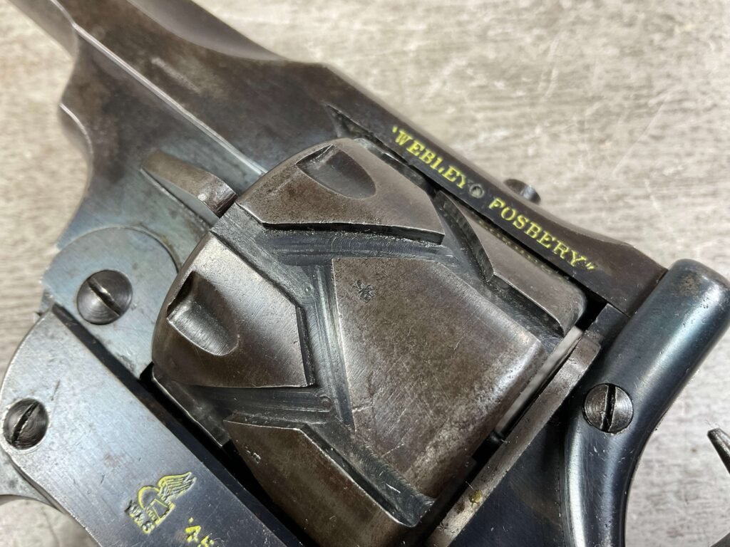 WEBLEY-FOSBERY .455 CORDITE "AUTOMATIC" REVOLVER. JAMES EARL JONES COLLECTION #5-10738