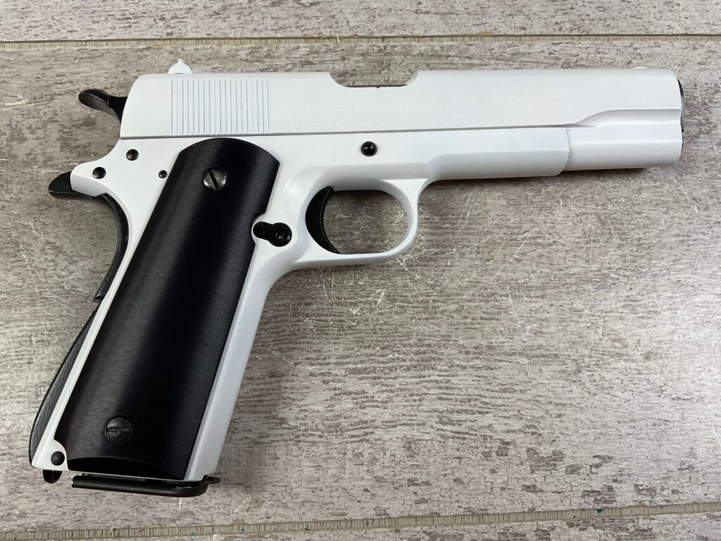D.G.F.M. 1911A1 .22LR SEMI AUTO PISTOL, WHITE FINISH, JAMES EARL JONES COLLECTION #5-10746