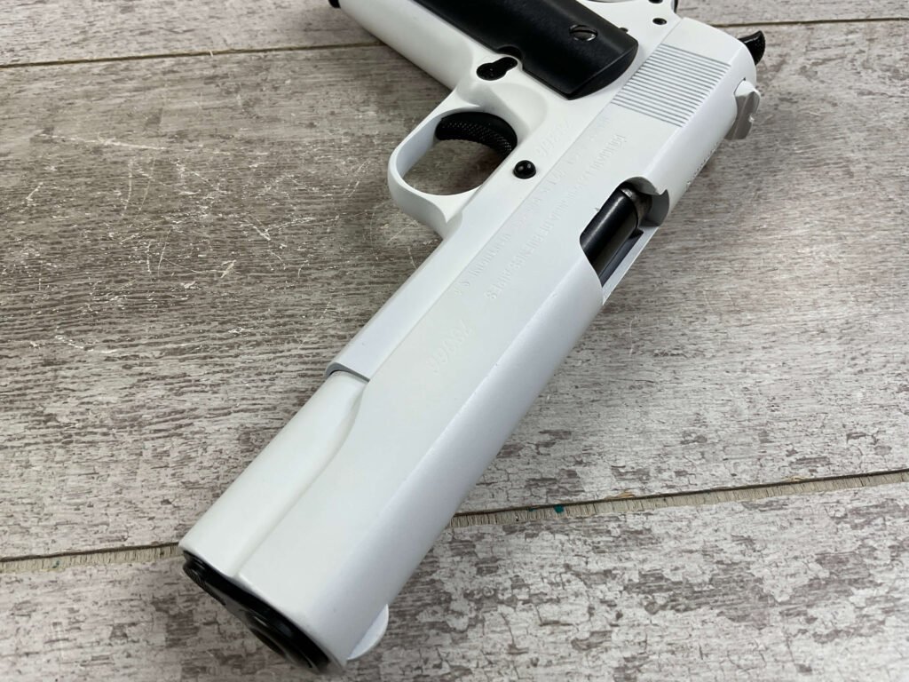 D.G.F.M. 1911A1 .22LR SEMI AUTO PISTOL, WHITE FINISH, JAMES EARL JONES COLLECTION #5-10746