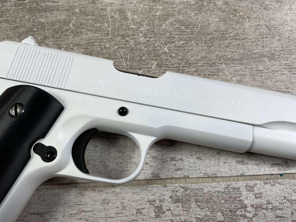 D.G.F.M. 1911A1 .22LR SEMI AUTO PISTOL, WHITE FINISH, JAMES EARL JONES COLLECTION #5-10746
