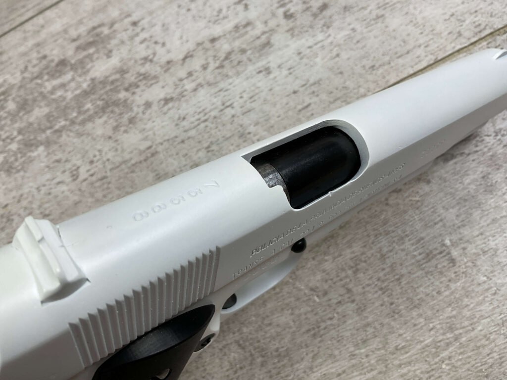 D.G.F.M. 1911A1 .22LR SEMI AUTO PISTOL, WHITE FINISH, JAMES EARL JONES COLLECTION #5-10746