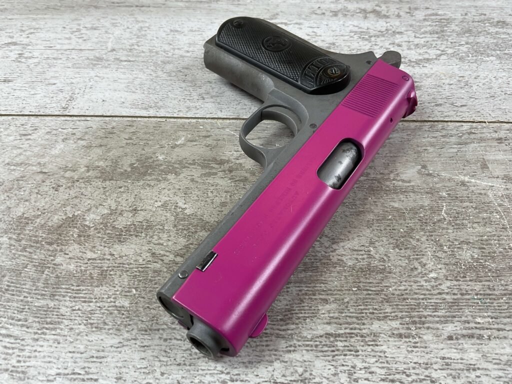 COLT 1903 POCKER HAMMER 38ACP, 1908 MFR FRAME, PINK UPPER, JAMES EARL JONES COLLECTION #5-10748