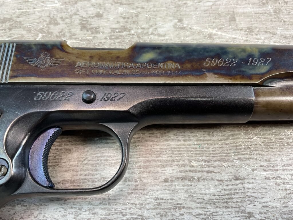 DGFM ARGENTINA MOD 1927 11.25MM SEMI AUTO PISTOL, JAMES EARL JONES COLLECTION #5-10771
