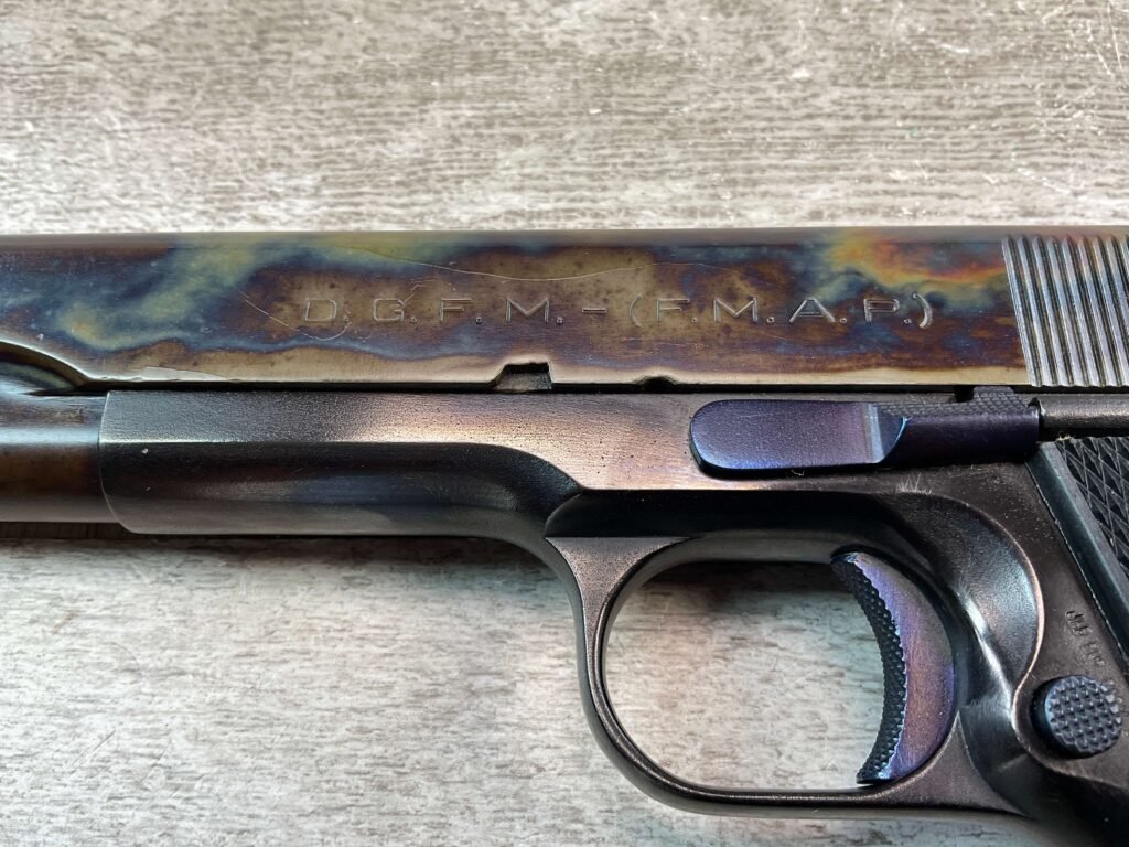 DGFM ARGENTINA MOD 1927 11.25MM SEMI AUTO PISTOL, JAMES EARL JONES COLLECTION #5-10771