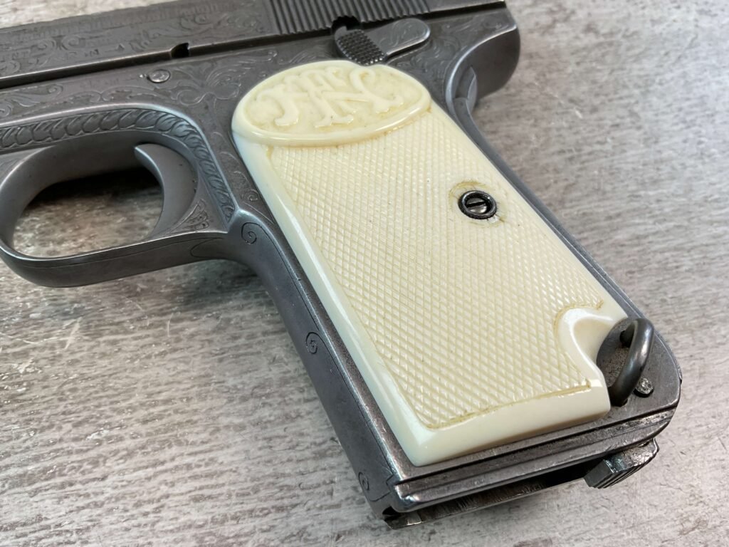 FN 1903 ENGRAVED SEMI AUTO PISTOL W/ SHOULDER STOCK, JAMES EARL JONES COLLECTION, RARE #5-10769