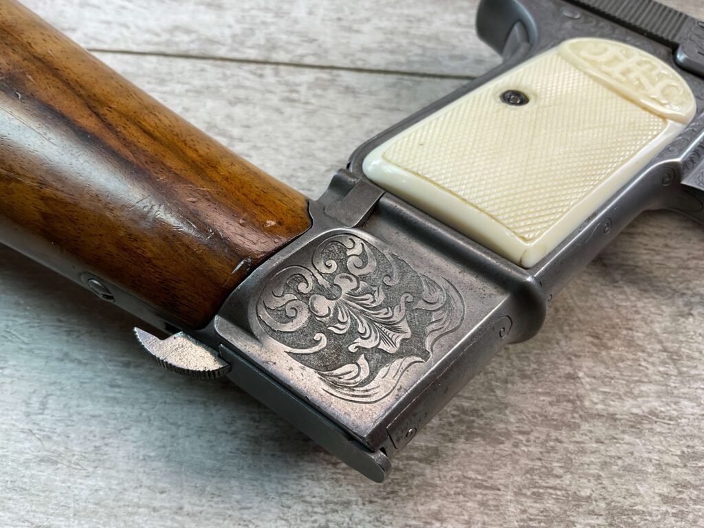 FN 1903 ENGRAVED SEMI AUTO PISTOL W/ SHOULDER STOCK, JAMES EARL JONES COLLECTION, RARE #5-10769