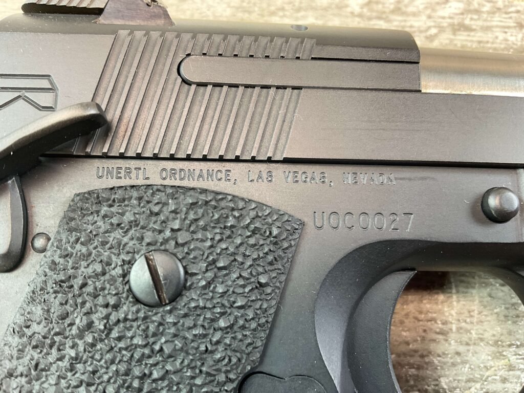 UNERTL ORDNANCE .45 ACP SEMI AUTO PISTOL, JAMES EARL JONES COLLECTION, LIKE NEW #5-10784