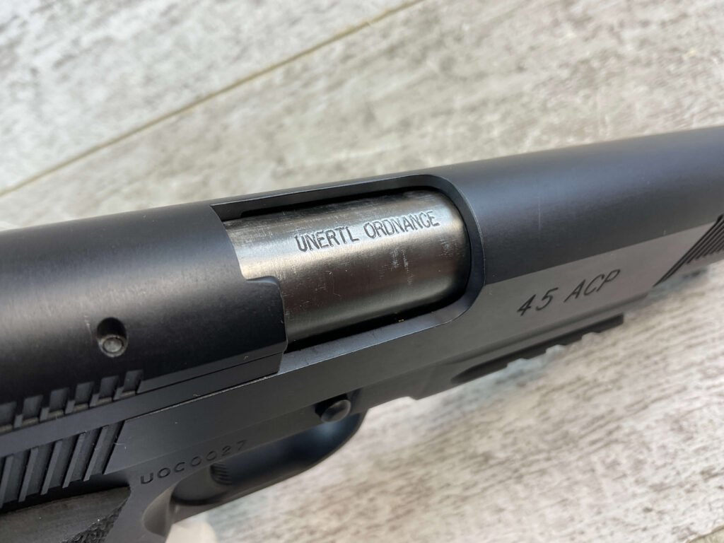 UNERTL ORDNANCE .45 ACP SEMI AUTO PISTOL, JAMES EARL JONES COLLECTION, LIKE NEW #5-10784