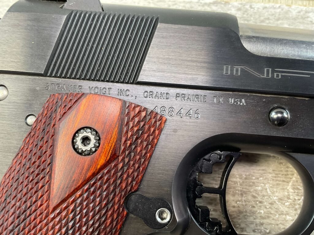 STRAYER-VOIGT INFINITY .45 ACP SEMI AUTO PISTOL, JAMES EARL JONES COLLECTION, CUSTOM BUILT #5-10791