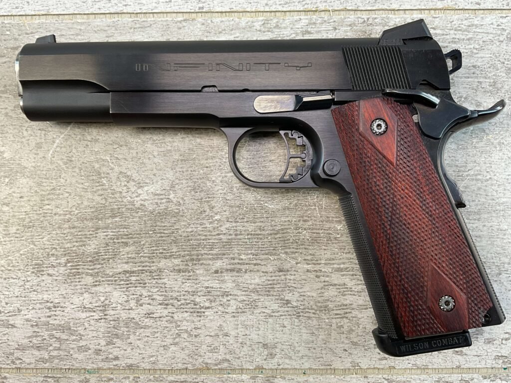 STRAYER-VOIGT INFINITY .45 ACP SEMI AUTO PISTOL, JAMES EARL JONES COLLECTION, CUSTOM BUILT #5-10791