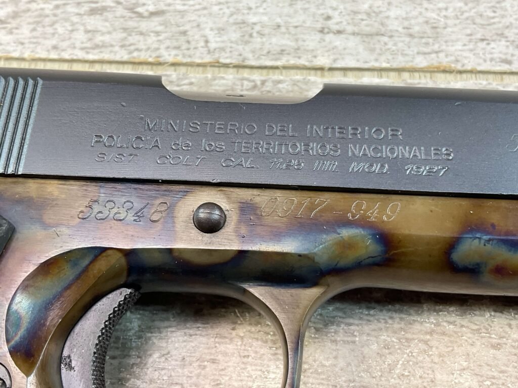 COLT D.G.F.M. - (F.M.A.P.) MOD 1927 11.25MM SEMI AUTO PISTOL, JAMES EARL JONES COLLECTION #5-10777-PF