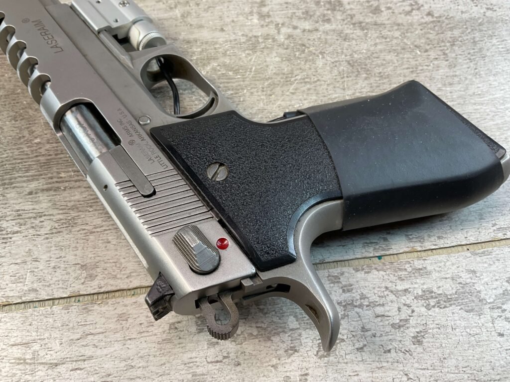 LASERAIM ARMS SERIES III .45 ACP SEMI AUTO STAINLESS PISTOL, JAMES EARL JONES COLLECTION #5-10797