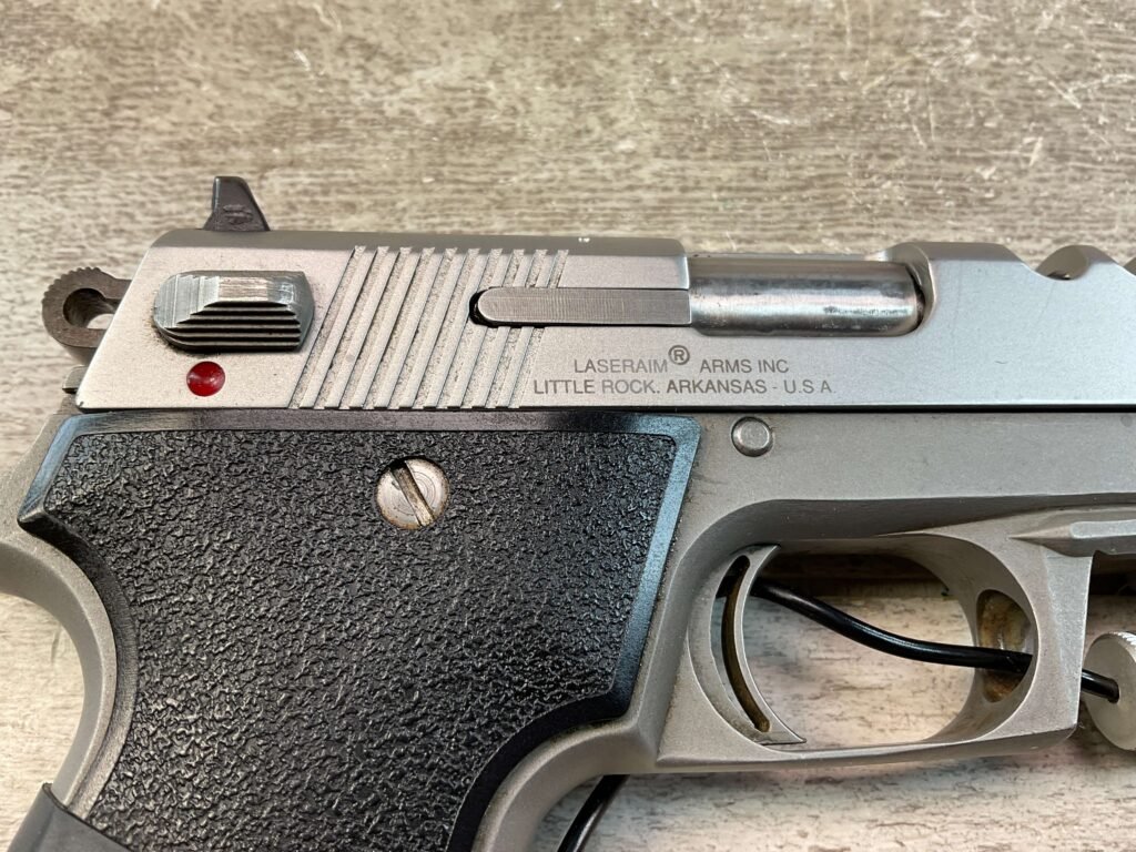 LASERAIM ARMS SERIES III .45 ACP SEMI AUTO STAINLESS PISTOL, JAMES EARL JONES COLLECTION #5-10797