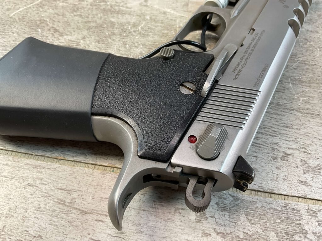 LASERAIM ARMS SERIES III .45 ACP SEMI AUTO STAINLESS PISTOL, JAMES EARL JONES COLLECTION #5-10797