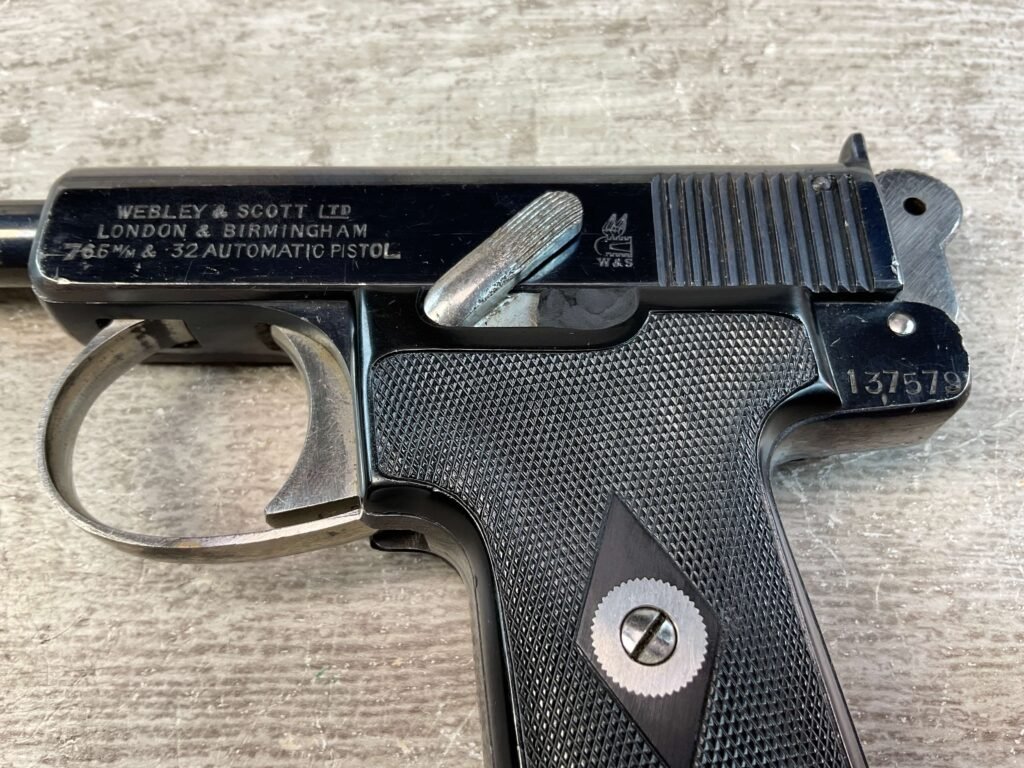 WEBLEY & SCOTT MODEL 1908 .32ACP SEMI AUTO PISTOL, JAMES EARL JONES COLLECTION #5-10810