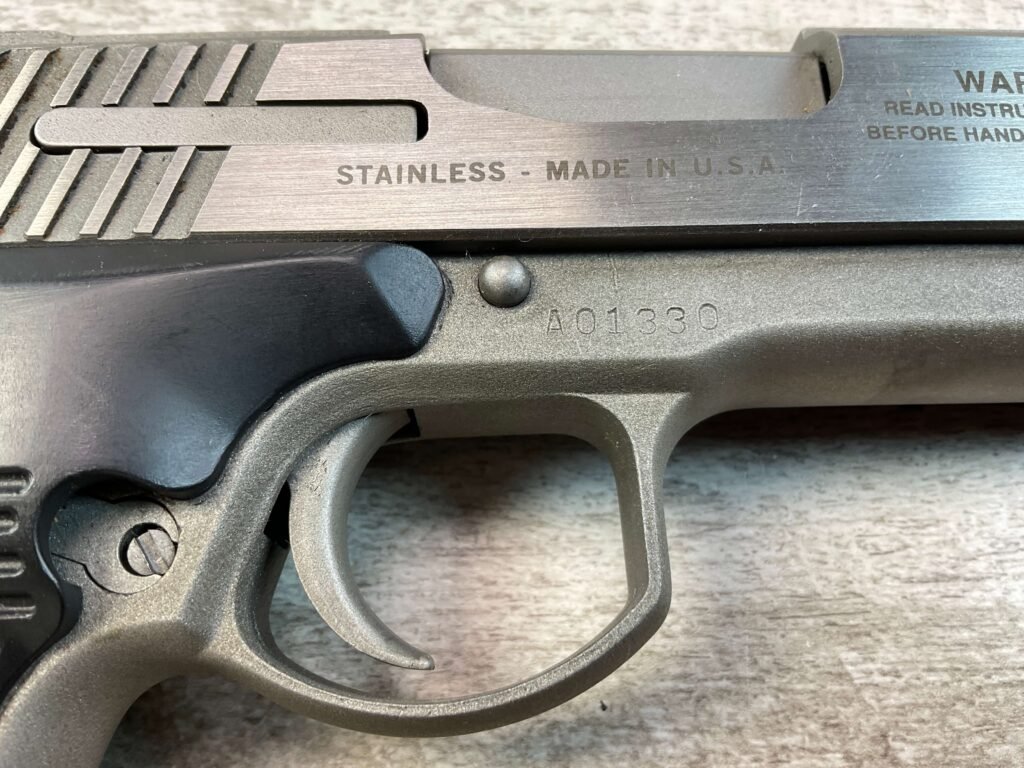 AMT AUTO MAG IV 45 WIN MAG STAINLESS SEMI AUTO PISTOL, JAMES EARL JONES COLLECTION #5-10814