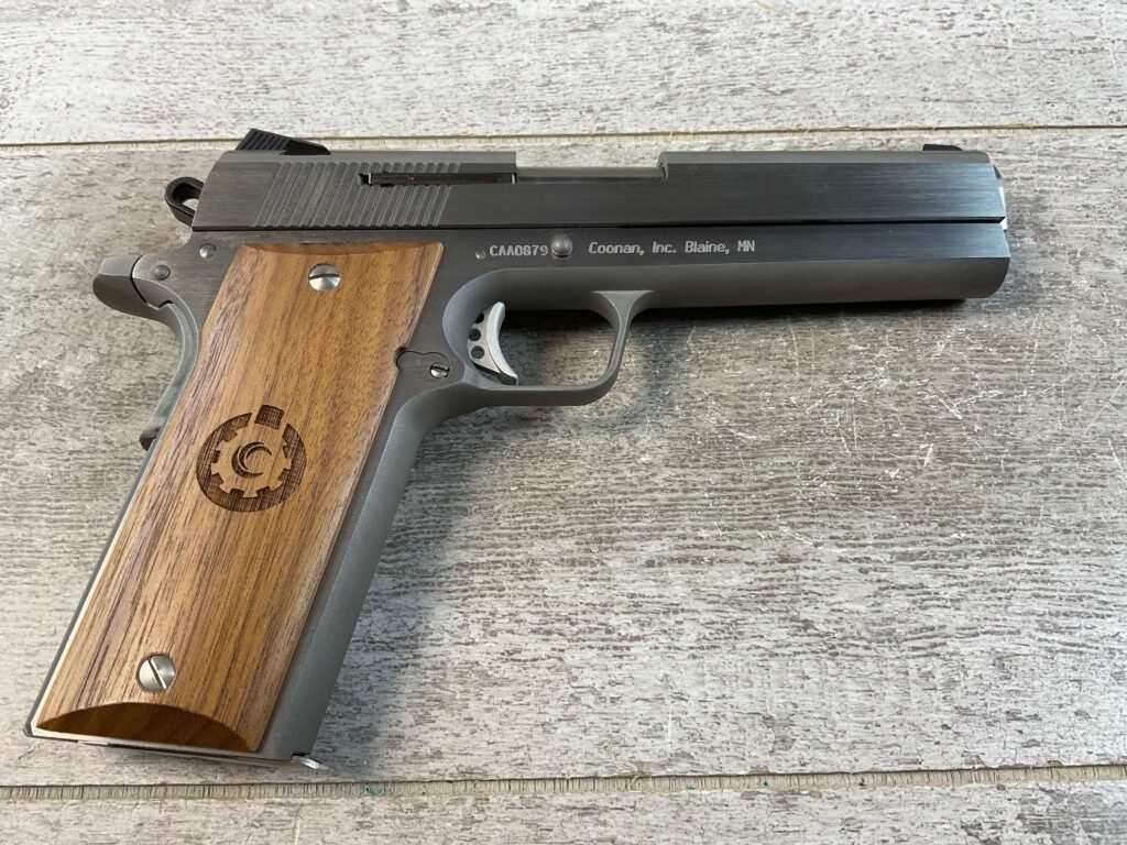 COONAN .357 MAGNUM 1911 STAINLESS SEMI AUTO PISTOL, JAMES EARL JONES COLLECTION, RARE #5-10820