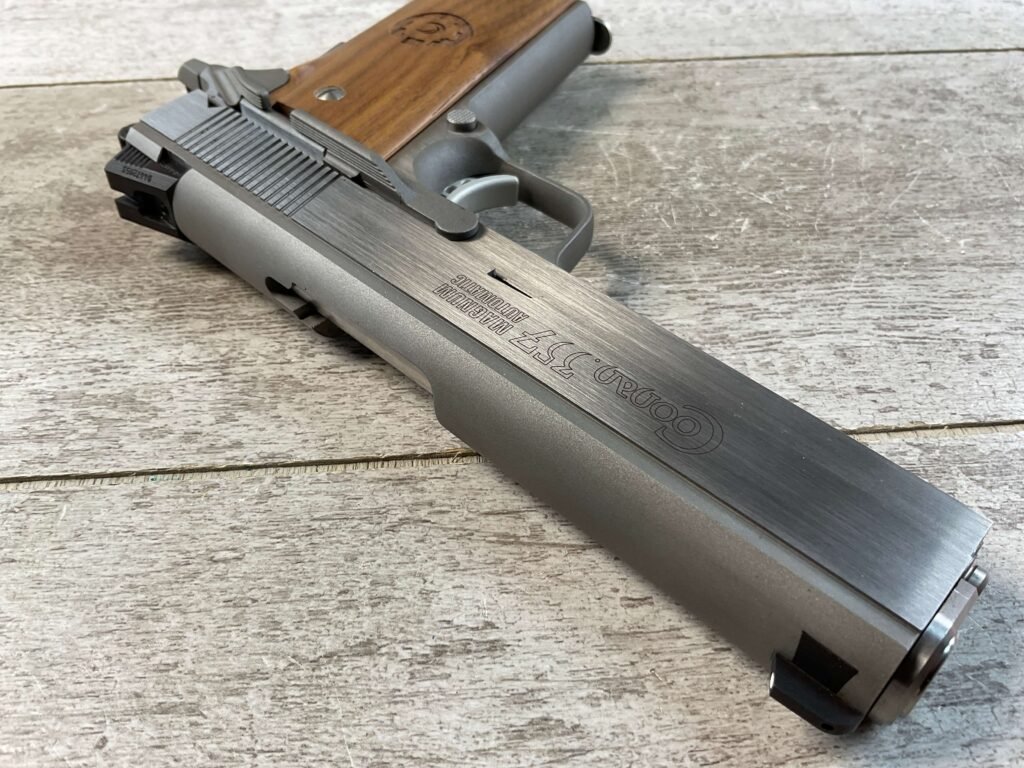 COONAN .357 MAGNUM 1911 STAINLESS SEMI AUTO PISTOL, JAMES EARL JONES COLLECTION, RARE #5-10820