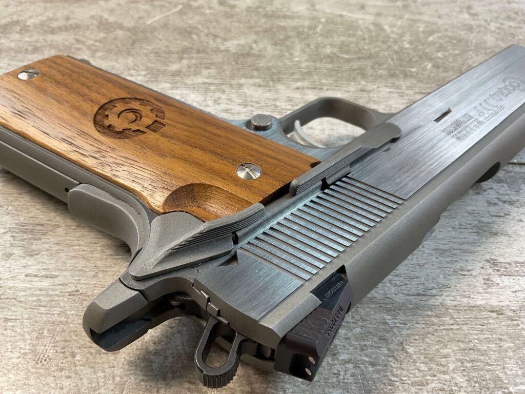 COONAN .357 MAGNUM 1911 STAINLESS SEMI AUTO PISTOL, JAMES EARL JONES COLLECTION, RARE #5-10820