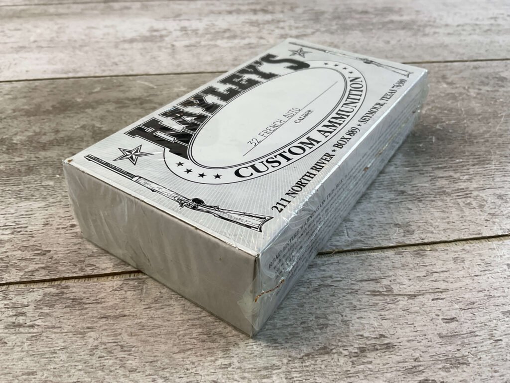HAYLEY'S CUSTOM AMMUNITION 32 FRENCH AUTO / 7.65MM FRENCH AMMO, UNOPENED BOX #5-11091