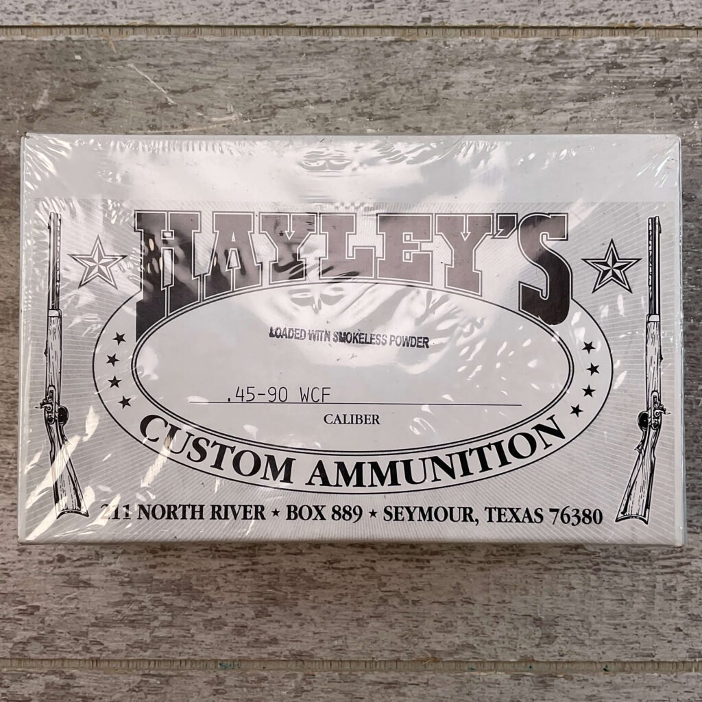 HAYLEY'S CUSTOM AMMUNITION .45-90 WCF, LOADED W/ SMOKELESS POWDER AMMO, UNOPENED BOX #5-11092