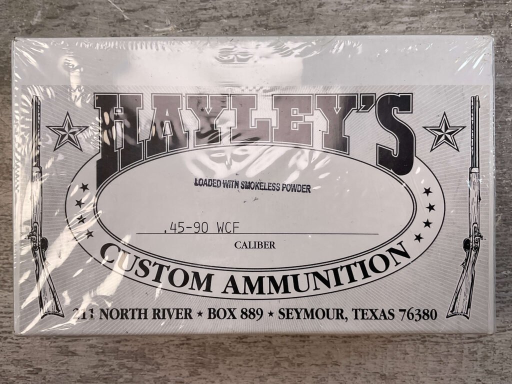 HAYLEY'S CUSTOM AMMUNITION .45-90 WCF, LOADED W/ SMOKELESS POWDER AMMO, UNOPENED BOX #5-11092