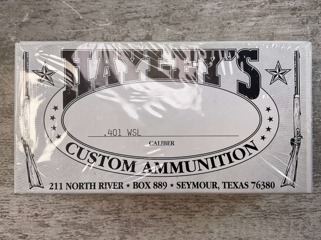 HAYLEY'S CUSTOM AMMUNITION .401 WSL AMMO, UNOPENED BOX (QTY 20) #5-11096