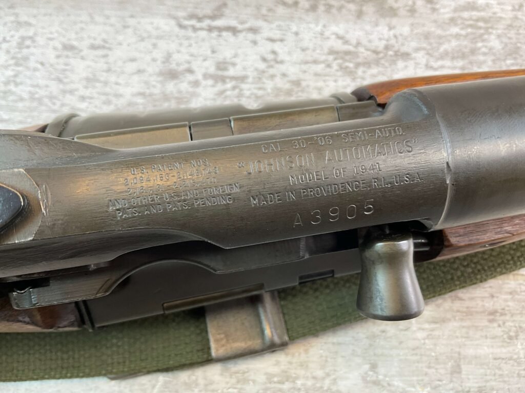 JOHNSON AUTOMATICS MODEL 1941 .30-06 CAL MILITARY RIFLE, JAMES EARL JONES COLLECTION, NEAR NEW W/ BAYONET #5-11006