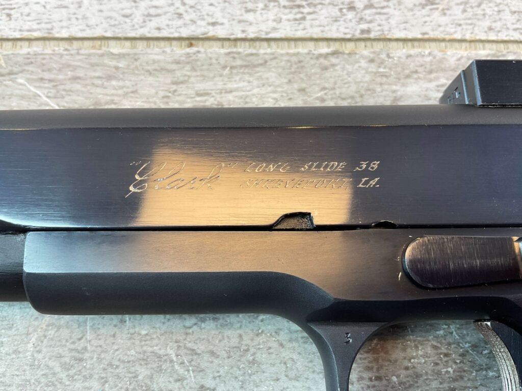 COLT GOVT MODEL 1911A1 CLARK LONG SLIDE .38 SEMI AUTO PISTOL, JAMES EARL JONES COLLECTION #5-10835