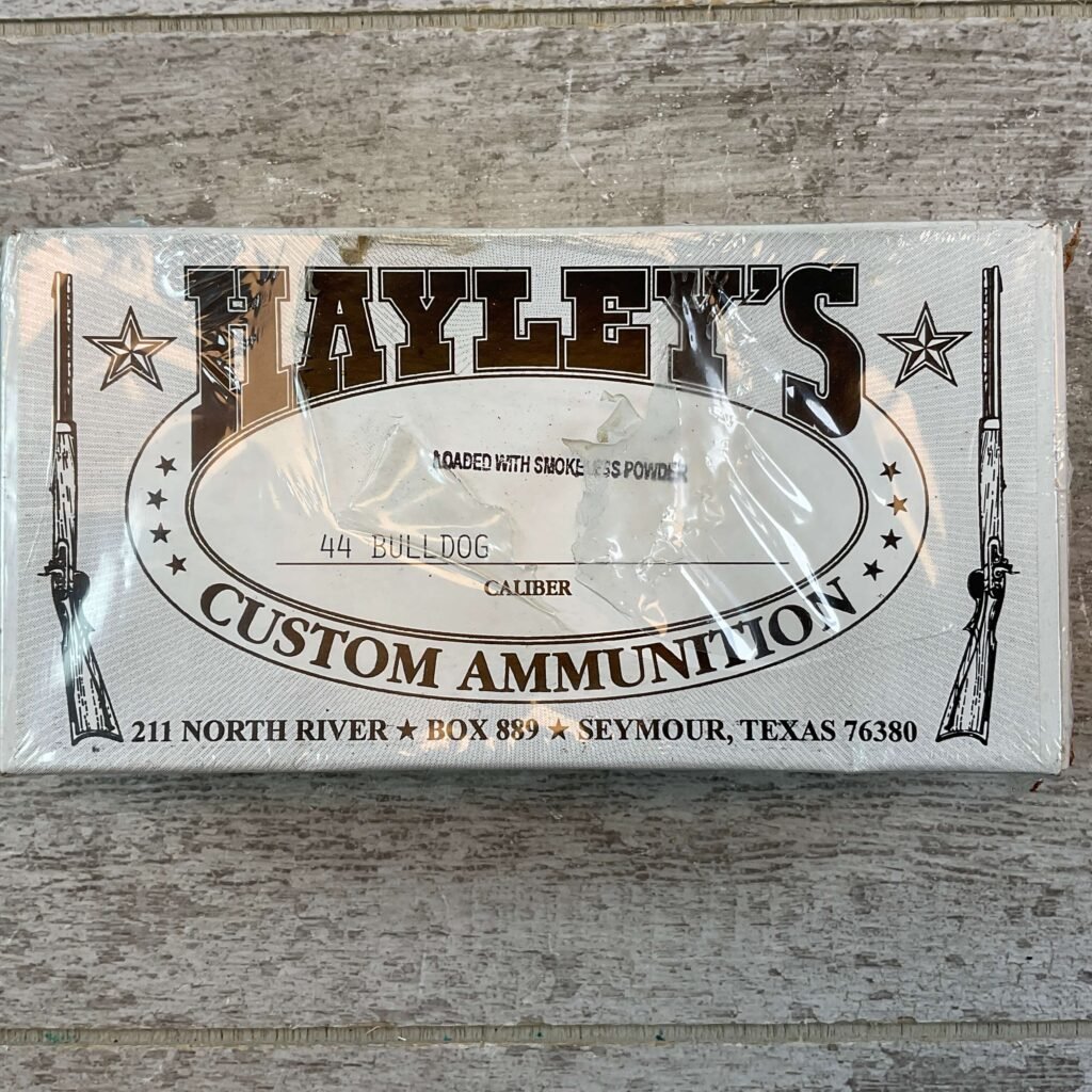 HAYLEY'S CUSTOM AMMUNITION .44 BULLDOG AMMO, UNOPENED BOX (QTY 20) #5-11099