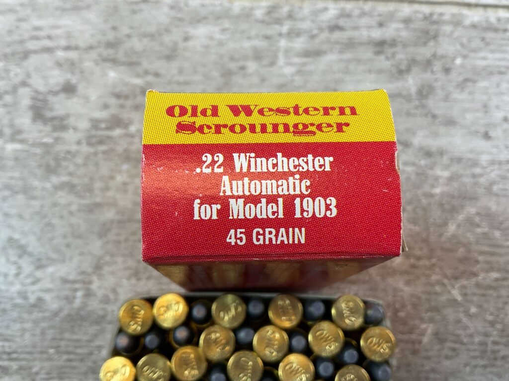 LIMITED EDITION WINCHESTER OLD WESTER SCROUNGER .22 WIN AUTO RIM FIRE, 45 GR. SMOKELESS POWDER AMMO, NEW (QTY 50) #5-11102
