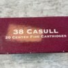 CASULL ARMS CORPORATION .38 CASULL, 124 GR. HP AMMO, UNOPENED (QTY 20) #5-11103