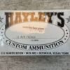 HAYLEY'S CUSTOM AMMUNITION 11MM FRENCH AMMO, LOADED W/ BLACK POWDER, UNOPENED BOX (QTY 20) #5-11105