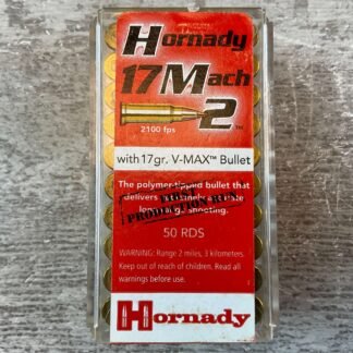 HORNADY 17 MACH 2 W/ 17 GR. V-MAX POLYMER TIP AMMO, UNOPENED (QTY 50) #5-11110