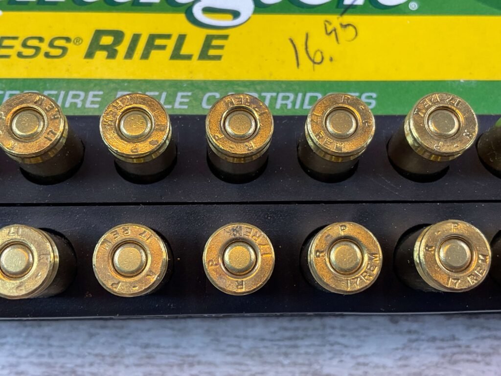 REMINGTON EXPRESS RIFLE, 17 REM. 25 GR. HP AMMO, QTY 20