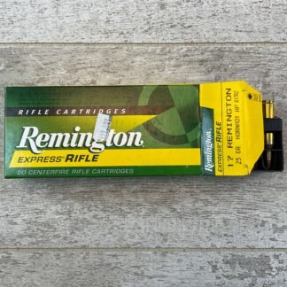 REMINGTON EXPRESS RIFLE, 17 REM. 25 GR. HORNADY HP AMMO, QTY 20 #5-11115