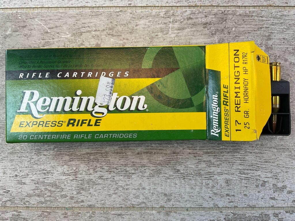 REMINGTON EXPRESS RIFLE, 17 REM. 25 GR. HORNADY HP AMMO, QTY 20 #5-11115