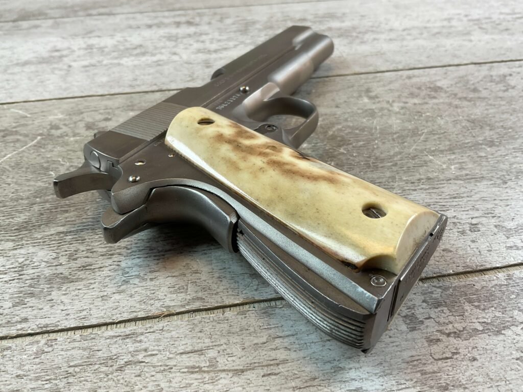 COLT 1911 GOVT MODEL MKIV SERIES 70 9MM SEMI AUTO PISTOL, STAINLESS FINISH, JAMES EARL JONES COLLECTION #5-10844