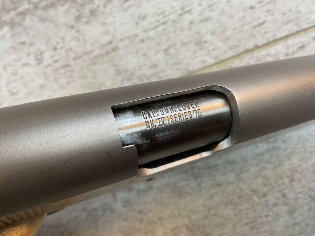 COLT 1911 GOVT MODEL MKIV SERIES 70 9MM SEMI AUTO PISTOL, STAINLESS FINISH, JAMES EARL JONES COLLECTION #5-10844